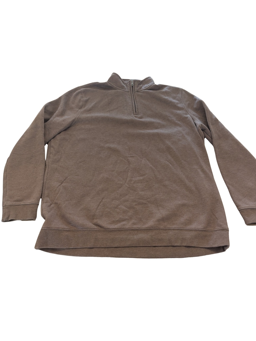 EUC Croft & Barrow Mens XXL Extra Soft Brown Quarter Zip Sweatshirt